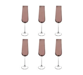 Jogo 6 Tçs Bohemia Champanhe Ardea Cristal 220Ml A26,5Cm Vm