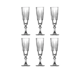 Jogo De 6 Taças Pasabahçe P/ Champanhe Vidro 170Ml A19,5Cm