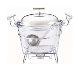 Rechaud Fracalanza Redondo Chambord P/ Sopa Vidro Inox 4L