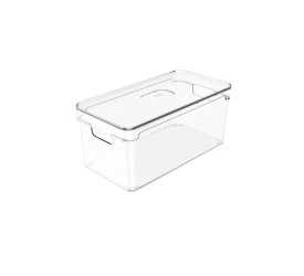 Organizador Clear Com Tampa 30X15X13Cm Ou Natural