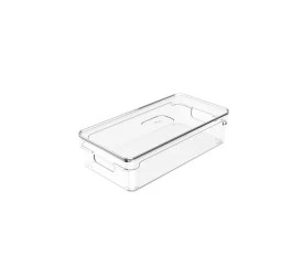 Organizador Clear Com Tampa 30X15X7Cm Ou Natural