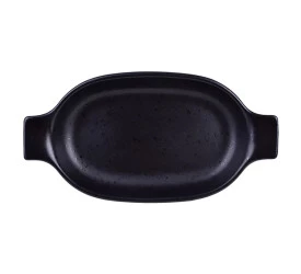 Travessa Oval Piatto C/ Alça 30,5X15,5X4 Preta