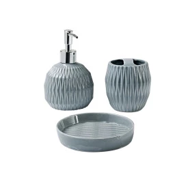 Conjunto de Banheiro Gris 3 Peças Haus Brinox 57718100