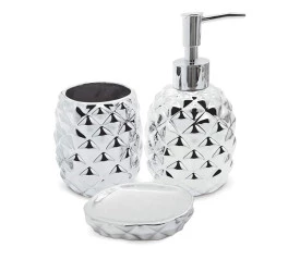 CONJUNTO DE BANHEIRO MIMO STYLE ABACAXI PRATA BH1780P