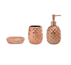 CONJUNTO DE BANHEIRO MIMO STYLE ABACAXI BRONZE BH1780B