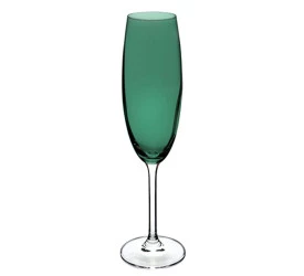Jogo De 6 Taças Para Champanhe 220Ml Verde Escuro 