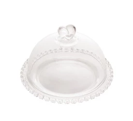 Queijeira Com Tampa De Cristal Coração 19,5X13Cm -
