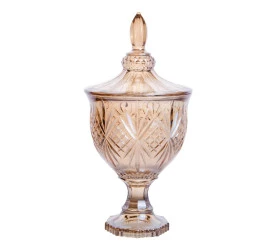 Potiche Decorativo Lyor Com Pé De Cristal 18,5X38,5Cm