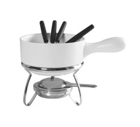 Aparelho Fondue Dynasty 7 Peças Em Cerâmica Cor Branca