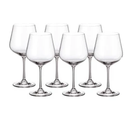 Jogo De Taças Para Burgundy Bohemia Strix 6 Pçs 600Ml