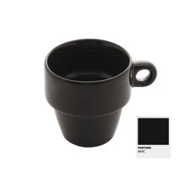 Xicara Para Café Lyor Cerâmica Empilhável Preta 90Ml - 2297