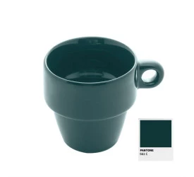 Xícara Para Café Lyor Cerâmica Empilhável Verde 90Ml - 2299