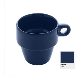 Xícara Para Café Cerâmica Empilhável Azul Marinho 90Ml