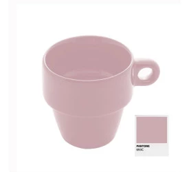 Xícara Para Café Lyor Cerâmica Empilhável Rosa 210Ml