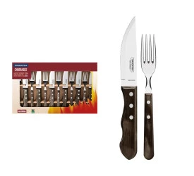 Jogo Churrasco Inox 12 Peças Polywood Castanho
