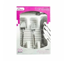 Jogo de Talheres Inox Silver 25Pçs C/Suporte 132190