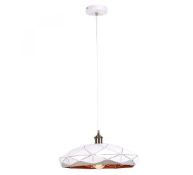 PENDENTE BELLA ORIGAMI 42X12 DOURADO E BRANCO BIVOLT KE002WG