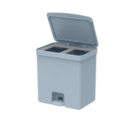 Lixeira De Pedal Trium 20L Duplo Compartimento Azul
