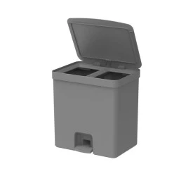 Lixeira De Pedal Ou 20L Duplo Compartimento Chumbo 