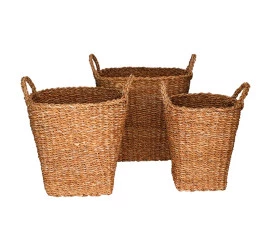 Jogo De Cesta L'hermitage Em Fibra Natural 3 Peças 