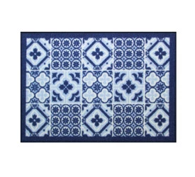 Tapete Uzoo P/ Cozinha 70x44 Azulejo Azul