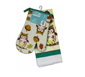 Kit Cozinha Le Chef Pano/Luva Coruja Uzoo 0300722404
