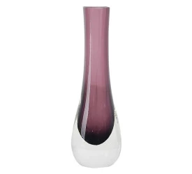 Murano Vaso L'Hermitage Em Vidro Cor Rosa