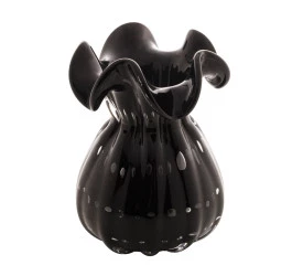 Vaso De Vidro Lyor Sodo-Calcico Italy Preto 1550