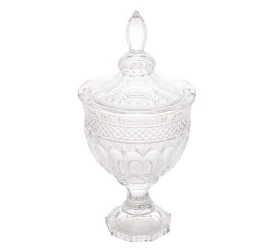 Potiche Decor. Lyor C/Pé De Cristal De Chumbo Brandon 3533