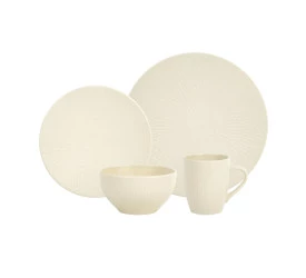 Aparelho De Jantar L'Hermitage 24 Peças Em Cerâmica Bege