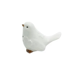 Pássaro Decorativo Lyor De Cerâmica Branco 4178