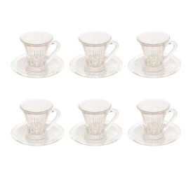 Jogo de Xícaras De Café Lyor 6 Peças De Cristal 105ml
