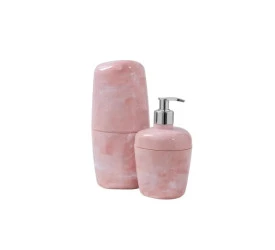 Kit A Banheiro Astra 2 Peças Marmorizado Rosa Kbb1N/2*Rs-Mm
