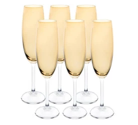 Jogo De 6 Taças Para Champanhe Gastro Amarelo 220Ml