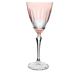 Taça Para Vinho Tinto Elizabeth Lapidada Rosa 250Ml 