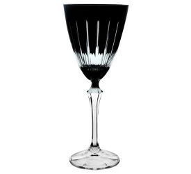 Taça Para Vinho Tinto Elizabeth Lapidada Preta 250Ml