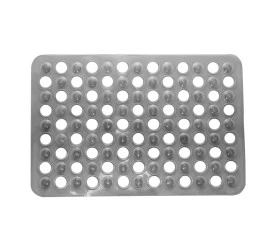 Tapete Lyor P/Banheiro De Pvc C/Antiderrapante Cinza 49x32Cm