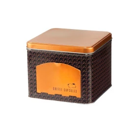 Lata Porta Capsulas De Metal Lyor Coffee Beans Cobre