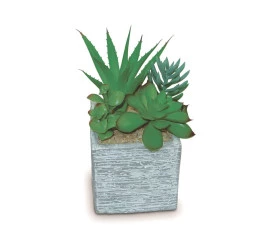 Vaso Planta Artificial Quadrado Com Planta Sortido