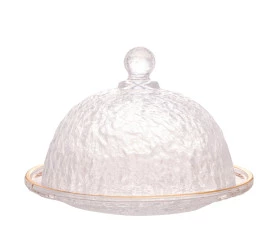 Queijeira Lyor de Cristal C/tampa Petra 19,5X13Cm 