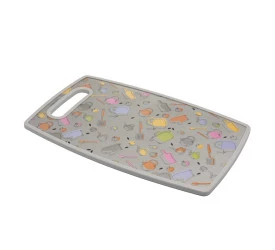 Tabua P/Corte Lyor Plastico Kitchen Cinza 30Cmx20Cmx1Cm