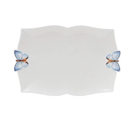 Travessa Wolff Porcelana Borboletas 30x20x3cm