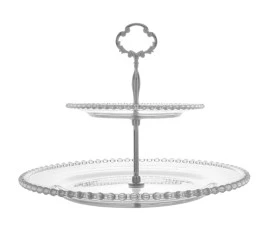 Prato Wolff Duplo Cristal P/doces Pearl 32x25cm 