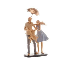 Figura Decorativa Wolff Resina Familia 16x10x33cm