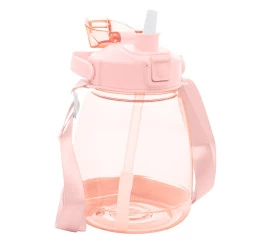 Garrafa Lyor Multiuso C/ Alca Dupla e Canudo Rosa 1200 Ml 