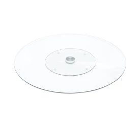 Centro de Mesa Decorativo Giratório Vidro Temperado 45cm