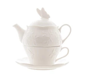 Conjunto Lyor P/Chá De Porcelana New Bone Butterfly Flower