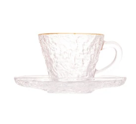 Xícara Lyor P/Café de Cristal Ecológico e Pires Petra 70Ml 