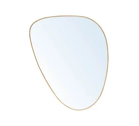 Espelho Orgânico Lyor C/ Borda de Metal Dourado 25,5x35cm