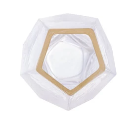 Vaso de Vidro Wolff C/borda Dourada Taj 13x23,5cm 29110